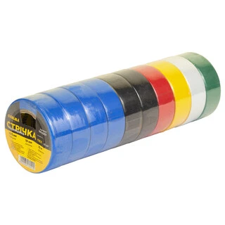 Стрічка ізоляційна ПВХ кольорова 0.13мм&times;19мм&times;10м (10шт) SIGMA (8413051)