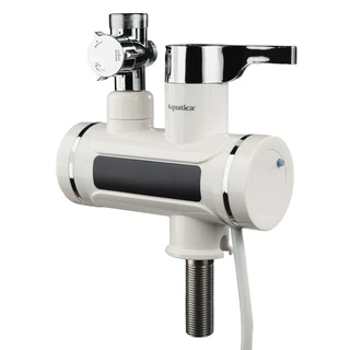 Кран-водонагрівач проточний s92 3.3кВт для ванни вилив вухо на гайці з дисплеєм і термостатом AQUATICA (9792203)