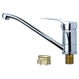 Змішувач MJ &Oslash;40 для кухні гусак прямий 250мм на гайці AQUATICA MJ-1B235C (9744110)