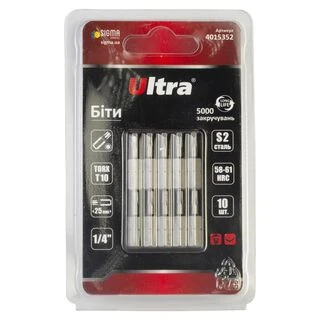 Біти TORX 10&times;25мм &frac14;" 10шт S2 (блістер) ULTRA (4015352)